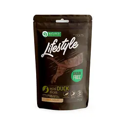 Ласощі для котів, міні шматочки качки, Nature's Protection Lifestyle snack for cats mini duck dices, 75г