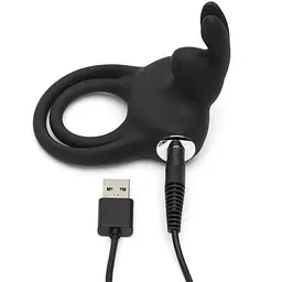 Подвійне ерекційне кільце з вібрацією Happy Rabbit Stimulating Rechargeable Rabbit Cock Ring - мініатюра 3