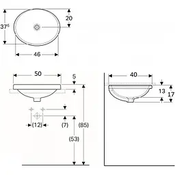 Раковина Geberit VariForm 50 500.711.01.2, Білий - мініатюра 3