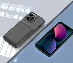Чохол-акумулятор XON PowerCase Wireless для iPhone 13 Pro 8000 mAh Чорний (PCBW1113380B 1165) - мініатюра 2