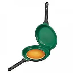Сковорода для блинов и панкейков двойная Pancake Maker Ø 19 см с антипригарным покрытием, Kitchen Master Зелёный 86740