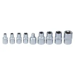 Набір насадок Torx (4 шт 1/4" 4 шт 3/8") з перехідником на планці 9 шт CrV SIGMA (6086541) - мініатюра 2