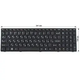 Клавіатура для ноутбука LENOVO (B570 B575 B580 B590 V570 V575 V580 Z570 Z575) rus чорний чорний frame - мініатюра 2