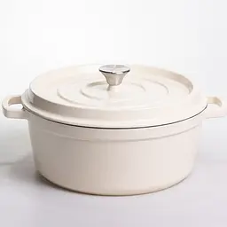 Кокотниця чавунна емальована 6 л, бежевий Yongkang HP-FLG-6 WHITE