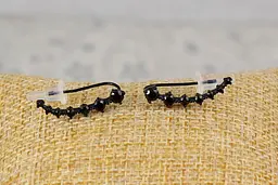 Сережки кафи Xuping Jewelry камінці по наростній 2.3 см із покриттям блек ган чорні - мініатюра 2
