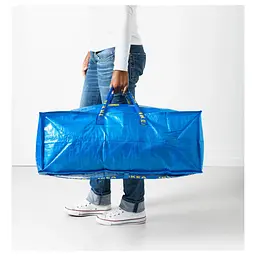 Сумка IKEA велика господарська для зберігання та переїзду, 76 л, синя, 73×35×30 см - мініатюра 5