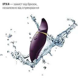 Вібратор 2в1 з язичком Zalo - Hero Twilight Purple, кристал Swarovski - мініатюра 5