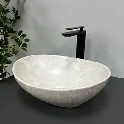 Умивальник VBI Parma light stone накладний VBI-011006, Сірий - мініатюра 2