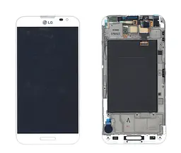 Матриця з тачскріном для LG OPTIMUS G PRO E980 E985 F240L/K/S з рамкою білий