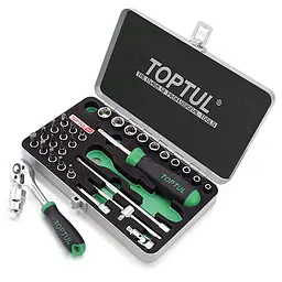 Комплект головок з тріскачкою 1/4" 31од. Toptul hoz0007856 - мініатюра 1