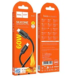 Кабель Hoco X122 Benefit USB Type-C - Type-C 60 W 3 А кабель для швидкого заряджання телефона 1 м Чорний - мініатюра 5