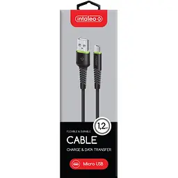 Дата кабель USB 2.0 AM to Micro 5P 1.2m CBFLEXM1 black Intaleo (1283126487453) - мініатюра 2