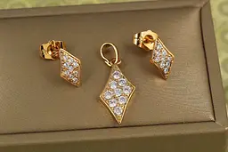 Набір Xuping Jewelry ромбо золотистий