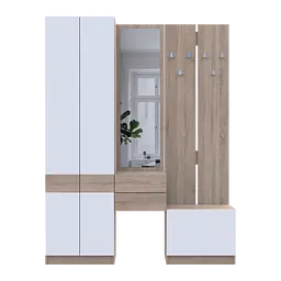 Передпокій Doros Сола Дуб Сонома/Білий ДСП / дзеркало 165х40х215 (42005147) - мініатюра 4