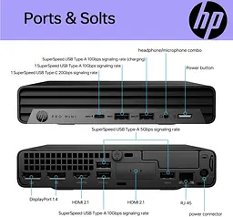 Комп'ютер персональний неттоп HP Pro 400-G9 Mini Intel i3-13100T 8GB F512GB UMA WiFi кл+м 3р Win11P - мініатюра 6