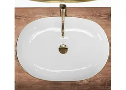 Умивальник Rea Cleo 60,5x41 white-gold (REA-U6211), Глянцева - мініатюра 3