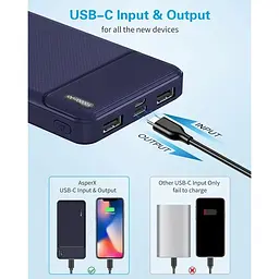 Портативний зарядний пристрій AsperX з виходом USB C 10000 мАг пакет з 2 шт. - мініатюра 6