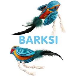 Іграшка для котів Barksi Пташка з дзвіночком та пір'ям 12х10 см - мініатюра 3