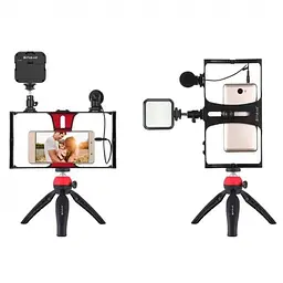 Комплект для влогінгу Video Making Kit AY49X для смартфона • Набір для блогінгу AY49X для смартфона з мікрофоном та світлом - мініатюра 6