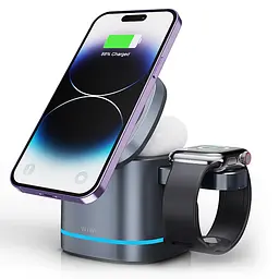 БЗП Wi-W024 3 in 1 Wireless Charger Grey Wiwu teh0029893