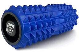 Масажний ролик EasyFit Grid Roller 33 см v.1.2 із заглушками з обох сторін (синій) - мініатюра 1
