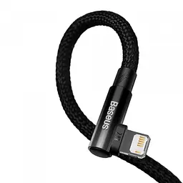 Кабель Baseus MVP 2 Elbow-shaped Fast Charging Data Cable USB to Lightning 2.4A 1m CAVP000001 Black - мініатюра 4