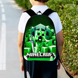 Рюкзак дитячий майнкрафт Кріпер "Minecraft" 34х27см, міський ранець для хлопчика (00527)