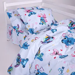 Простирадло MirSon бязь Kids Time Cute Stitch Blue 110x160 см (2200012552209) - мініатюра 4