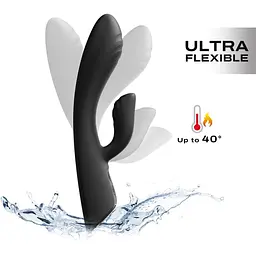 Вібратор-кролик з підігрівом Dorcel Flexi Rabbit Black Гнучкий стовбур - мініатюра 2