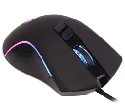 Миша Maxxter McG-7B-I725, Black, USB, оптична (сенсор Instant A725F+D26), 800 - 7200 dpi, 7 кнопок, RGB підсвічування, перемикачі Huano, покриття Soft Touch, 1.8 м
