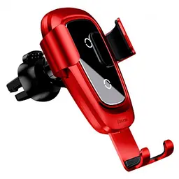 Автомобільний тримач холдер із БЗУ Baseus Metal Wireless Fast Charger Gravity Mount Air Outlet Type WXYL-B09 - мініатюра 3