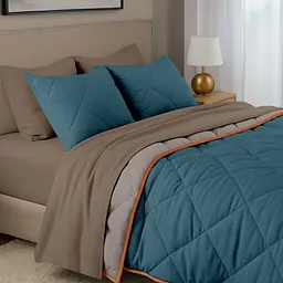 Покривало стьобане двостороннє Cosas Ocean Sand CS2 110х140 см (Blanket_68Sky_84Quartz_kt_75Terrakot_110х140) - мініатюра 3