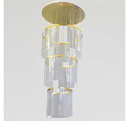 Каскадна світлодіодна люстра для сходового прольоту Artlight 2058/12 на 12 прозорих елементів 38W - мініатюра 3