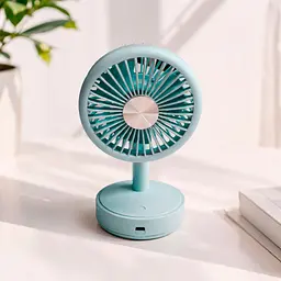 Маленький вентилятор на стіл Table Mini Fan Блакитний, вентилятор від акумулятора портативний - мініатюра 3