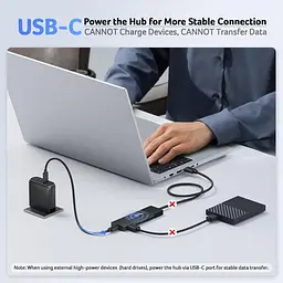 USB-хаб Acer ODK350 на 4 порти, багатопортовий концентратор USB 3.0, розгалужувач USBA для ноутбука, ПК з портом живлення Type C - мініатюра 5