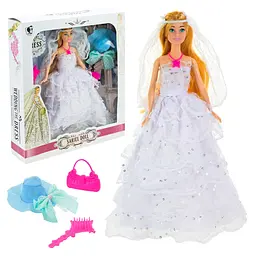 Лялька-наречена Wedding the Dress з білим платтям та аксесуарами (8850-C)