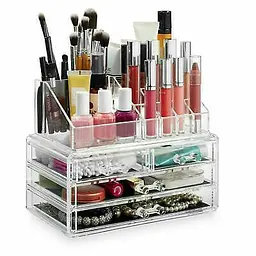 Органайзер для зберігання косметики 4DRAWER Акриловий прозорий настільний ящик - бокс для косметики та біжутерії - мініатюра 2