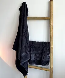 Набір турецьких бамбукових махрових рушників Zeron 50х90+70х140 Bamboo Agaс Desen сірий 1 - мініатюра 2