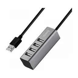 Концентратор HOCO USB 2.0 to 4xUSB Line machine HB1 Tarnish (6957531038139) - мініатюра 1