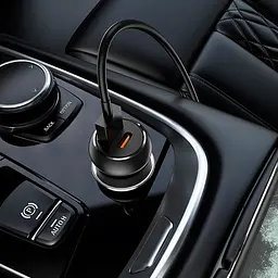Автомобільний зарядний пристрій Hoco Z38 1USB + Type-C QC 3.0 Black - мініатюра 3