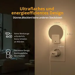 Світлодіодне нічне світло з підсвіткою з диммірним Lyridz Night Light Socket with Twilight Sensor Паковання з 2 Socket Light - мініатюра 3