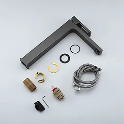 Змішувач для умивальника Gappo G1017-92, збройова сталь, Графітовий хром - мініатюра 4