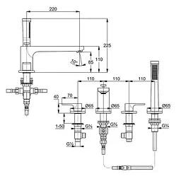 Змішувач для ванни Kludi Zenta SL 484240565 - мініатюра 2