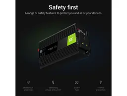 Перетворювач напруги інвертор Green Cell 24V на 230V 500W/1000W UK - мініатюра 3