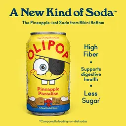 Газований напій Olipop Prebiotic Soda Spongebob Pineapple Paradise 355 мл - мініатюра 5