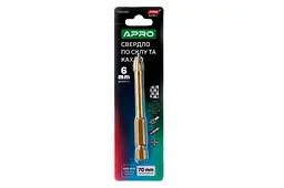 Свердло по склу та кераміці Apro 6мм x 4 грані - мініатюра 2