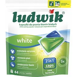 Гелеві капсули для прання білих речей Ludwik White 2 в 1 44 шт