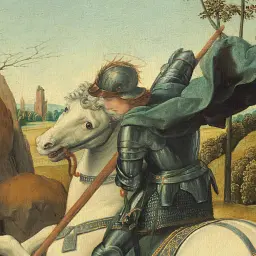 Інтер'єрна картина Святий Георгій та дракон, Рафаель, Raphael, Saint George and Dragon, релігійний декор, 80×60 см (id6948) - мініатюра 4