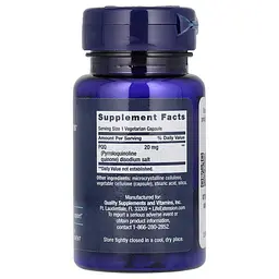 Піролохінолінхінон (PQQ) PQQ Caps 20 mg 30 вегетаріанських капсул Life Extension vit0005121 - мініатюра 2