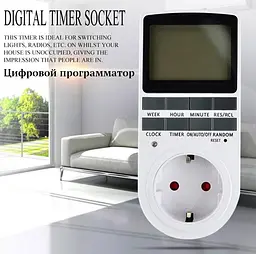 Энергосберегающая умная розетка таймер программатор цифровой Voltronic WM-001 - мініатюра 3